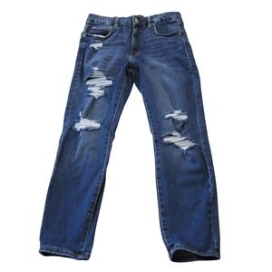 Aeropostale High Rise Curvy Jegging Jeans Womens 14 Blue Distressed Denim